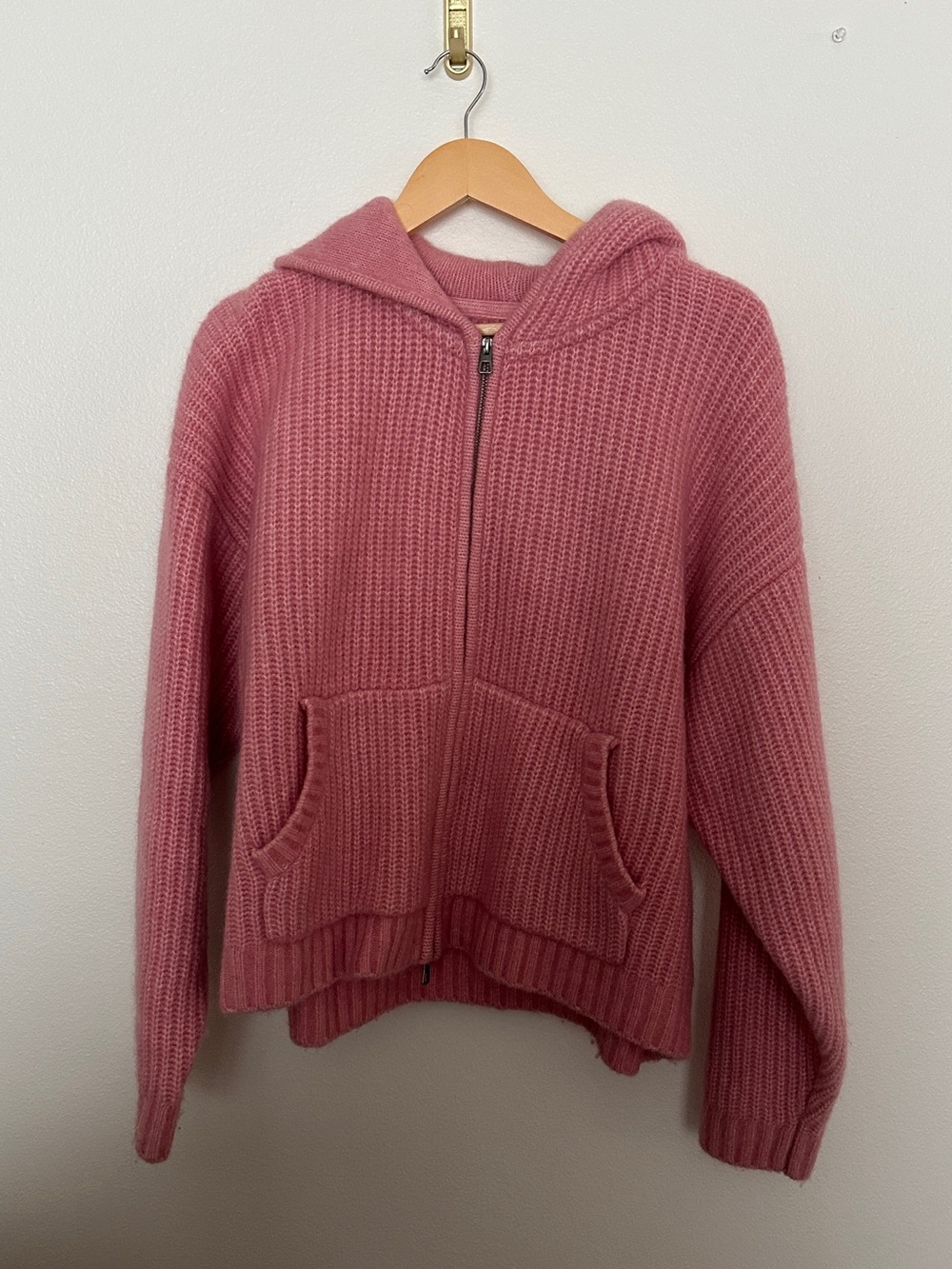 Like New Elwood Mohair Zip Sweater, Pink, Size M